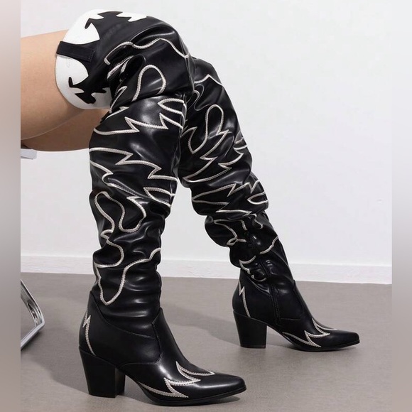 Cow Girl Western Oven The Knee Boots - Picture 2 of 8